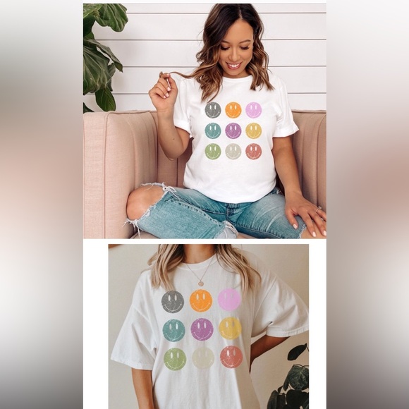 Comfort Colors Tee smiley grid - Picture 1 of 1